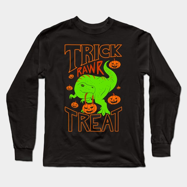 Trick Rawr Treat Long Sleeve T-Shirt by Sachpica